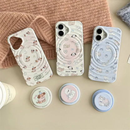 Kawaii Cartoon Puppy Magnetic Phone Case