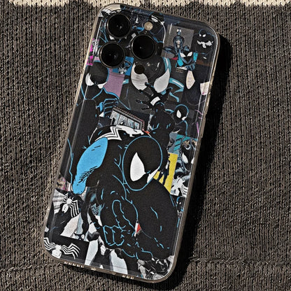 Marvel Cool Black Spider Man Soft Phone Case For iPhone