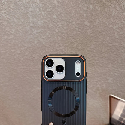 Luxury Striped Matte Magnetic Phone Case For iPhone