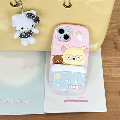 New 3D Rilakkuma Phone Holder Case For iPhone