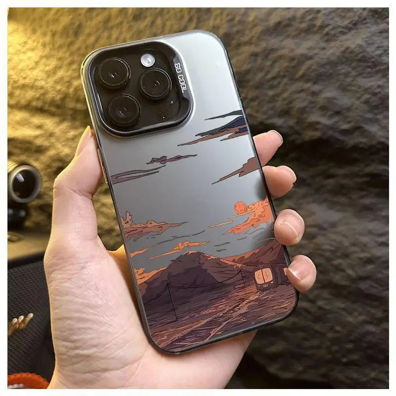 Phone Case for IPhone Landscape Mountain Cloud Matte Shockproof Cover