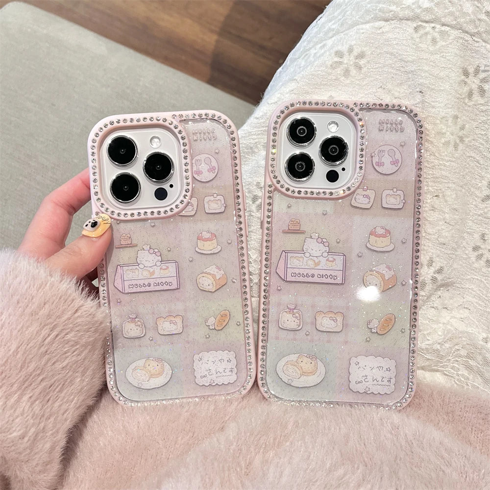 Pink Glitter Cute Hello Kitty Diamond Phone Case