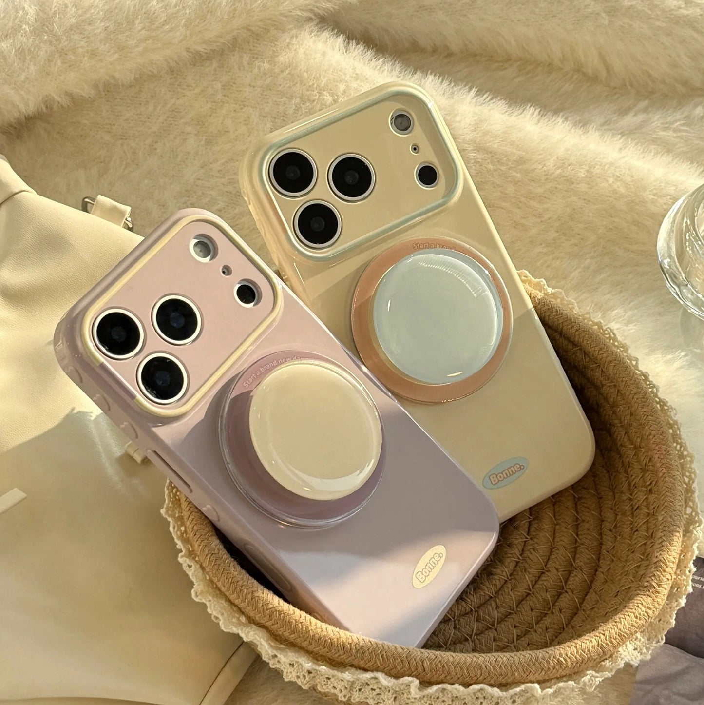 Korean Macaron Candy Colors Bracket Magnetic Phone Case For iPhone