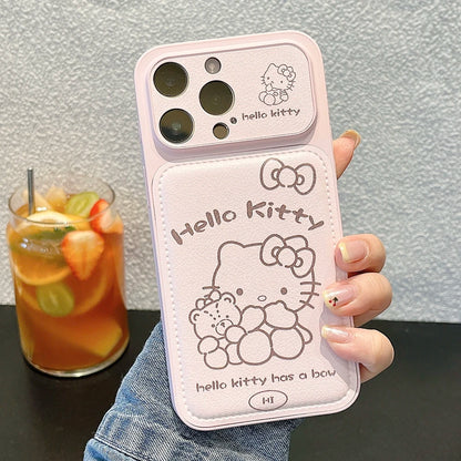 Cute Cartoon Sanrio Hello Kittty Painted Leather Phone Case For iPhone