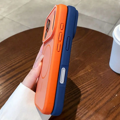Matte For Magsafe Double Color Contrast Case  For iPhone