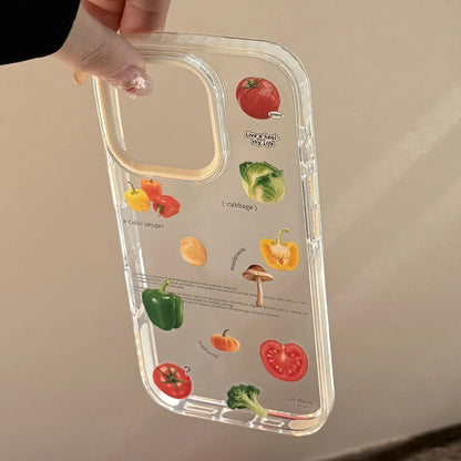 Korean Vegetable 3D Cartoon Tomato Bracket Magnetic Phone Case For iPhone
