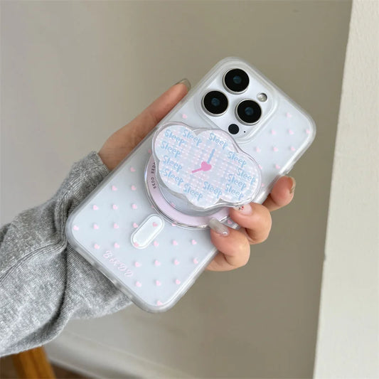 Cute Pink Small Love Heart Magnetic Phone Case