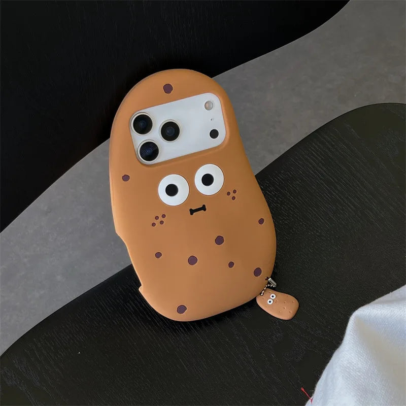 3D Cute Cartoon Funny Potato Soft Silicone Phone Case For iPhone