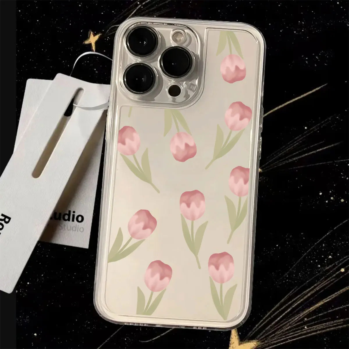 Pink Butterfly Luxury Shockproof Transparent Phone Case
