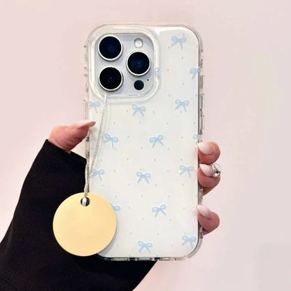 Cute Blue Bow Polka Dot Phone Case For iPhone