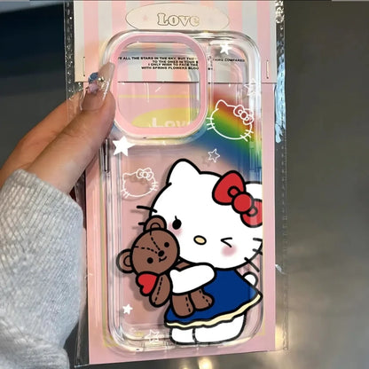 Hello Kitty Bow Rainbow Bear Phone Case For iPhone