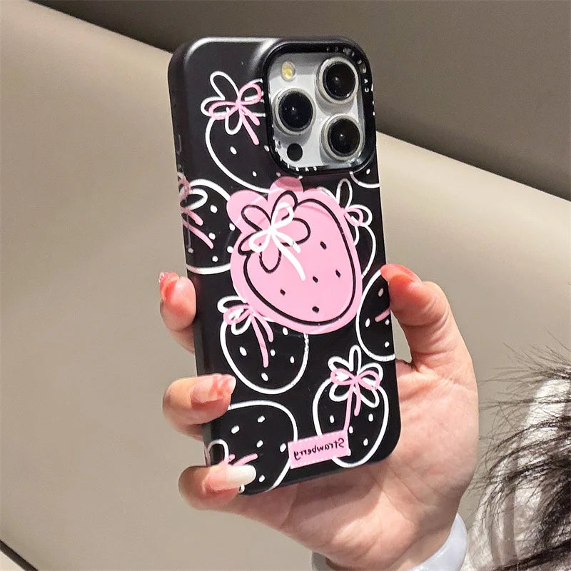 Line Strawberry Magnetic Phone Case