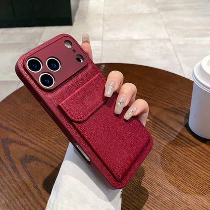 Card Slot Wallet PU Leather Bracket Case For iPhone