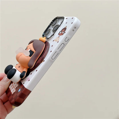 Korean Cute Plaid Pattern Girl Magnetic Phone Case For iPhone