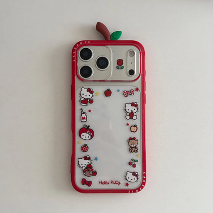 Cute IMD Red Apple 3D Kitty Phone Case For iPhone