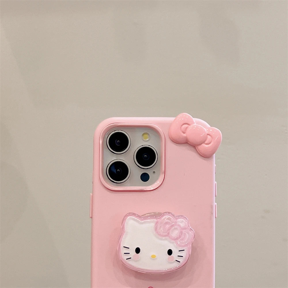 With Kickstand Candy Mini Bow Hello Kitty Phone Case