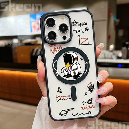 Magnetic Astronaut Clear Phone Case For iPhone