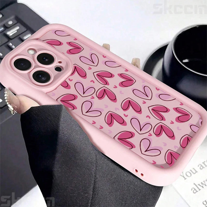 Cute Colorful Love Heart Silicone Phone Case For iPhone
