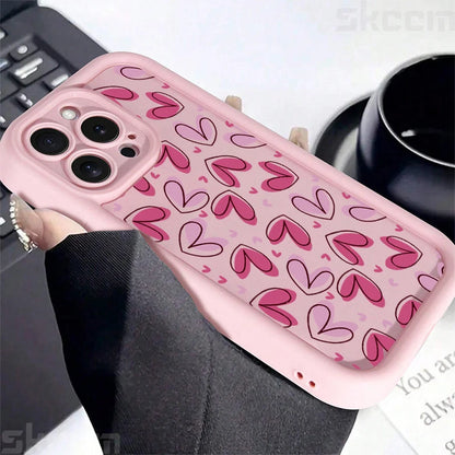Cute Colorful Love Heart Silicone Phone Case For iPhone