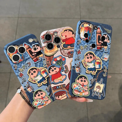 Anime Cute Crayon Shin-Chan Phone Case For iPhone