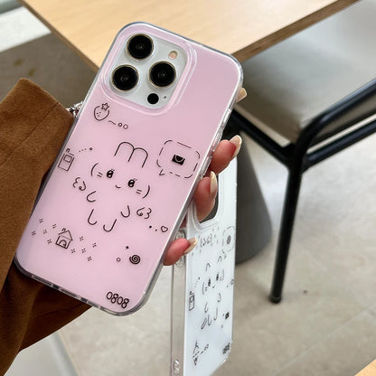 Cute Line Rabbit Cat Phone Case
