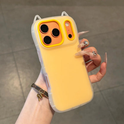 Cute Cartoon Cat Ear 2in 1 Case For iPhone
