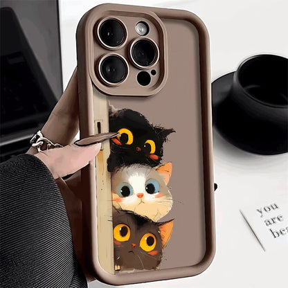 Funny Cartoon Cat Silicone Cover Shockproof Phone Case