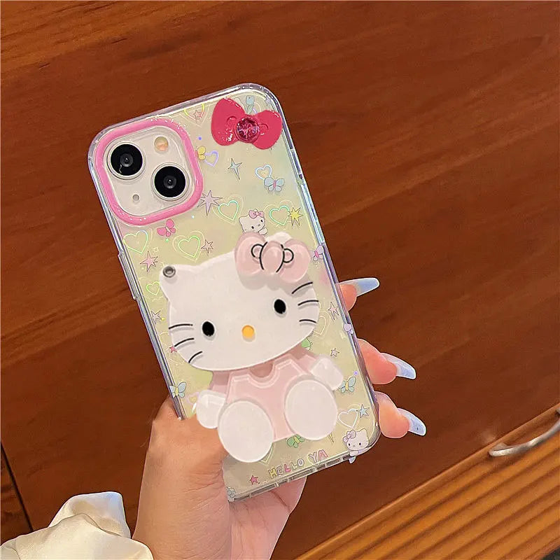 Hello Kitty Colorful Star Bow Phone Case For iPhone