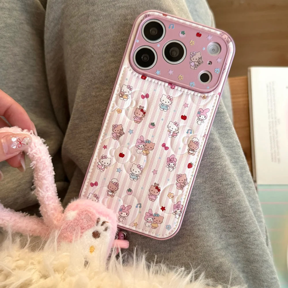 Cute Melody Kitty Fashion Leather Phone Case For iPhone
