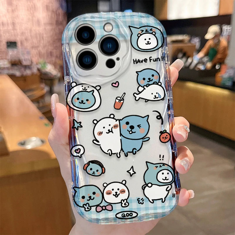 Adorable Japanese Cartoon Joke Bear And Qoos Case For iPhone