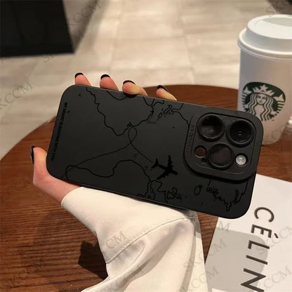 Trave l- Nspired Airplane Route Desian Phone Case For iPhone
