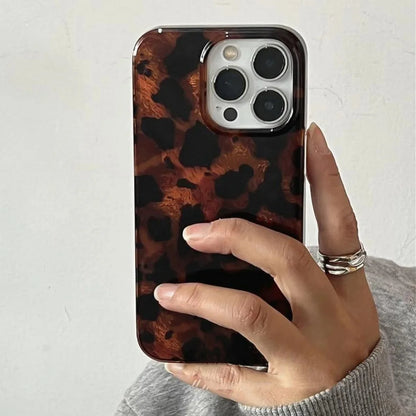 Retro Amber Texture Laser Phone Case For iPhone