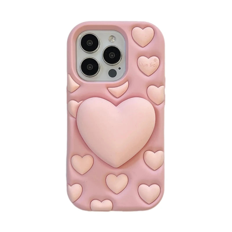 Love Heart Stand Holder Decompression Phone Case