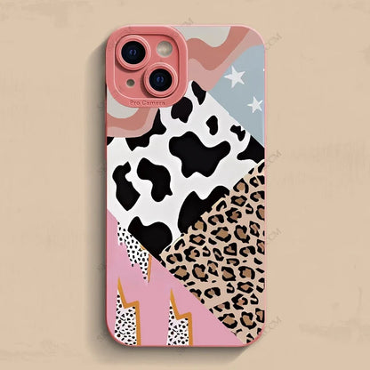 Creative Leopard Cow Silicone Phone Case For iPhone
