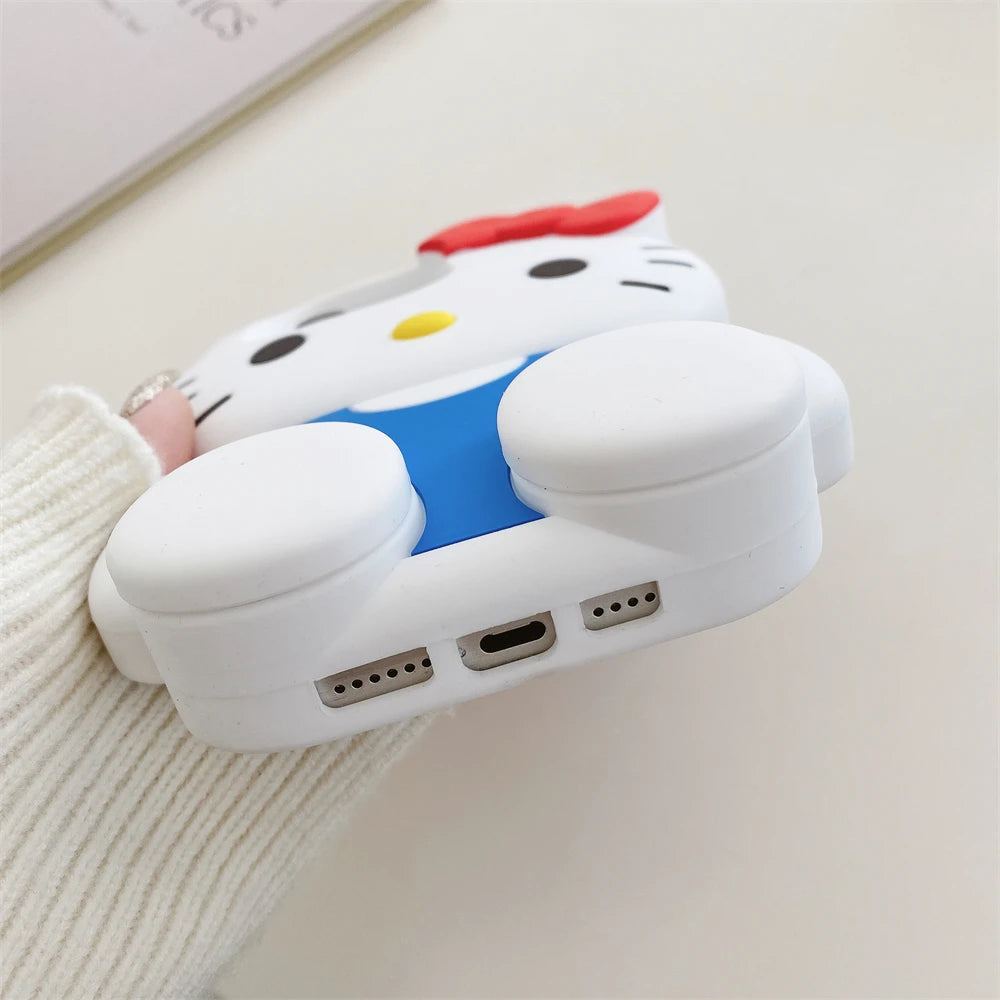 Cute Hello Kitty Liquid Silicone Phone Holder Cover Phone Case