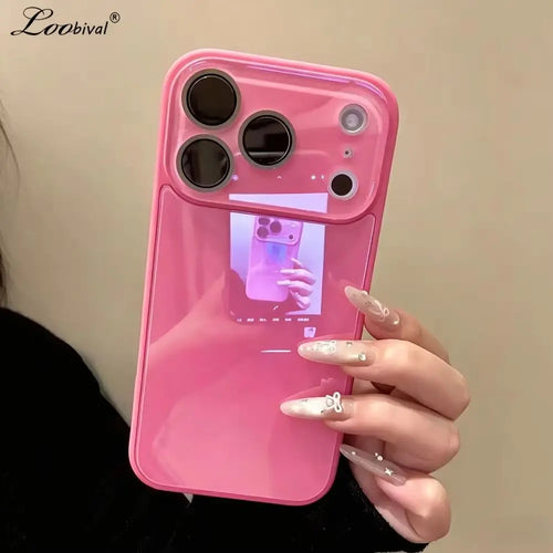 Tempered Glass Candy Color Hard Case For iPhone