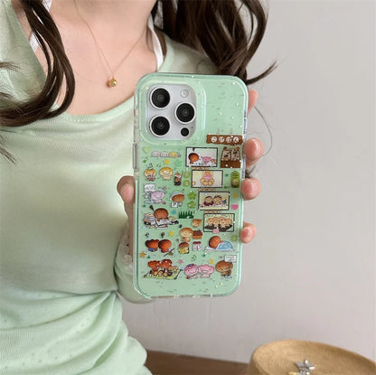 Cute Burnt Bread Glitter Phone Case