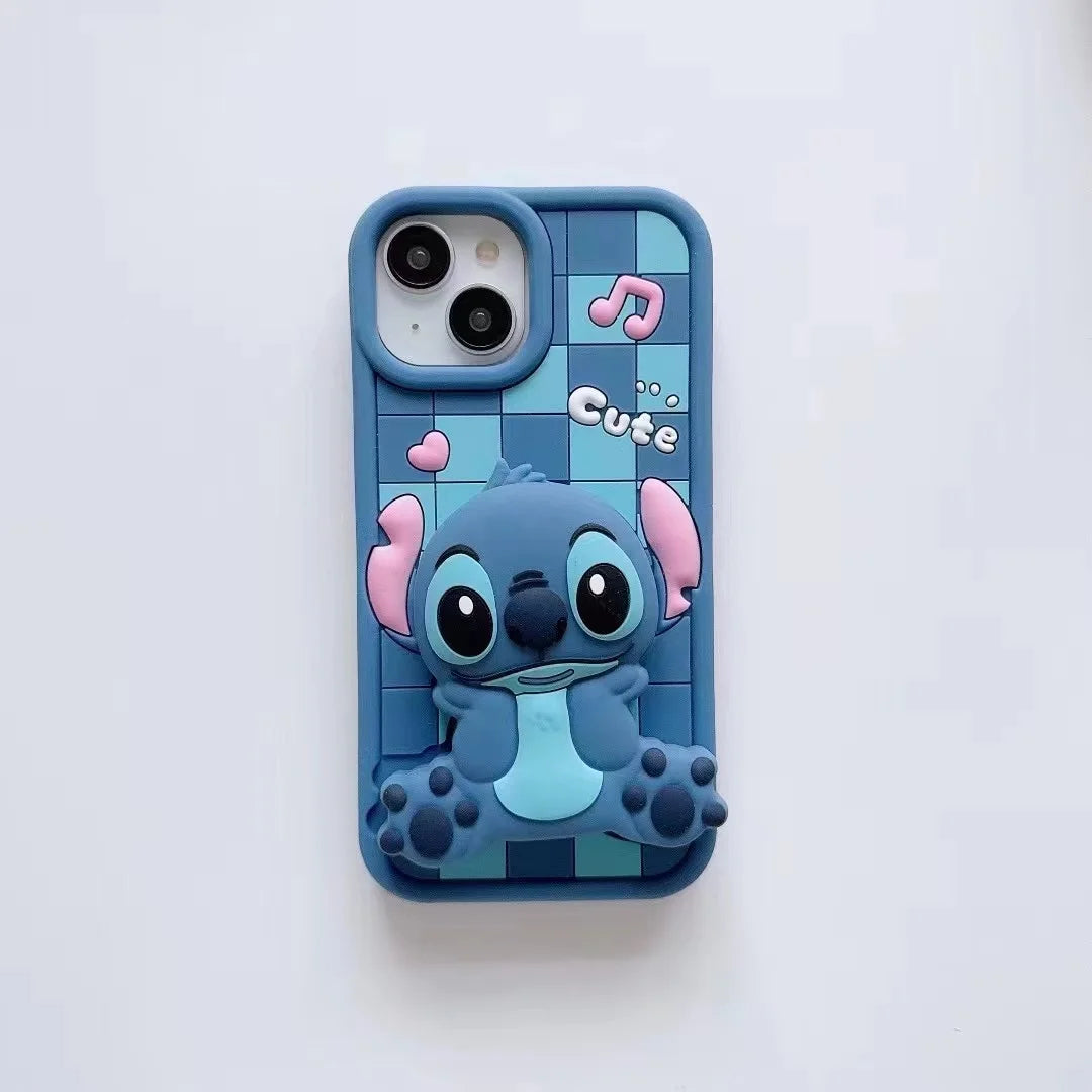 Cute Stitch Case Soft Silicone Cover With Holder Phone Case