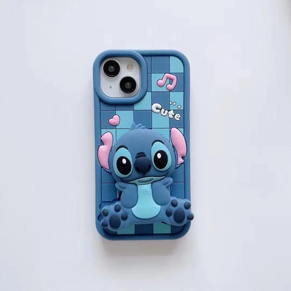 Cute Stitch Case Soft Silicone Cover With Holder Phone Case