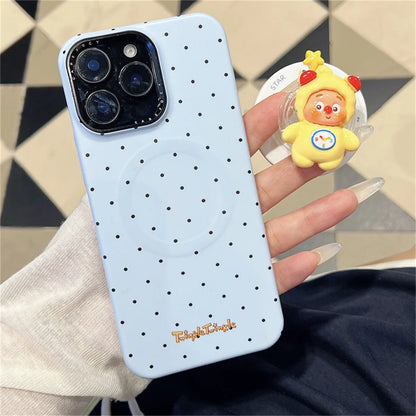 Fashion Blue Polka Dot Star Magnetic Phone Case For iPhone