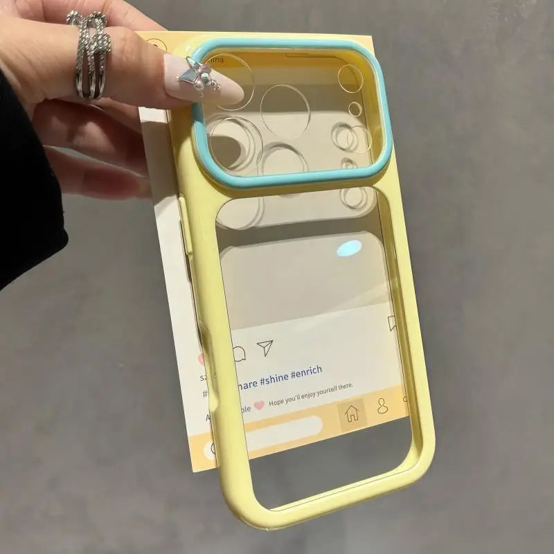 Transparent Double Color Contrast Case For iPhone