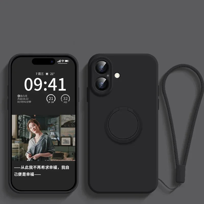 Liquid Ring Holder Stand Case For iPhone
