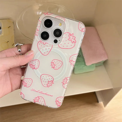 Lovely Strawberry Magnetic Phone Case
