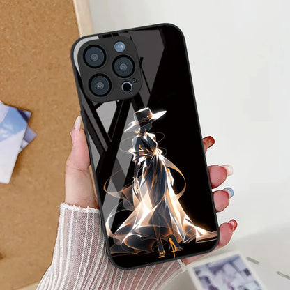 Sexy Girl Red Lips Tempered Glass Phone Case For iPhone