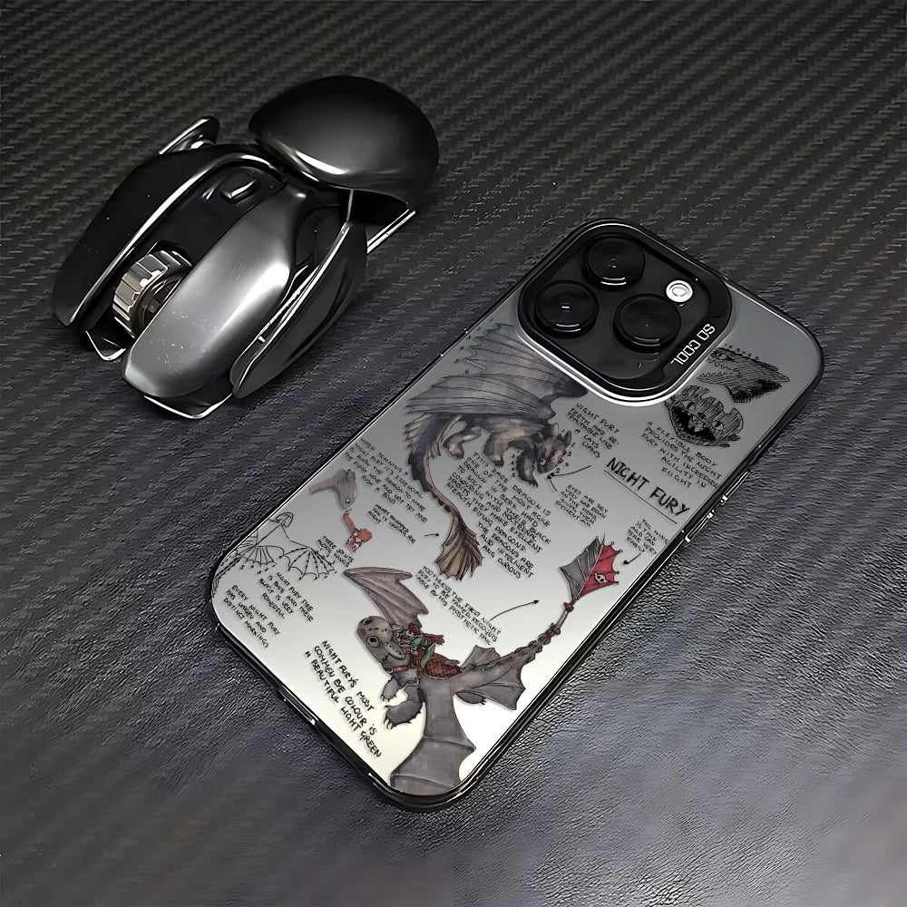 Lovely Couple Toothless Fury Dragon Phone Case For iPhone