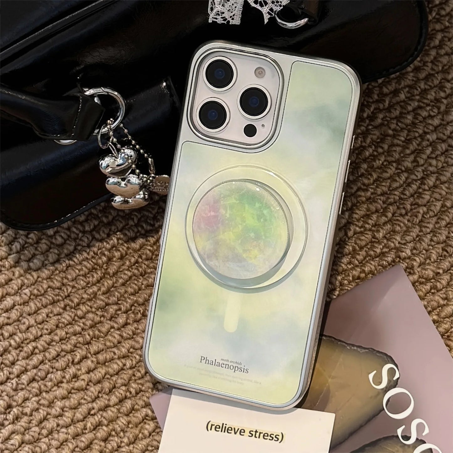Fashion Gradient Green Marble Pattern Electroplated Phone Case For iPhone