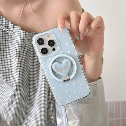 Cute Wing Heart Magnetic Phone Case