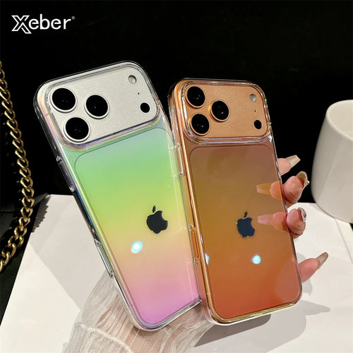 Luxury Laser Rainbow Gradient Clear Case For iPhone