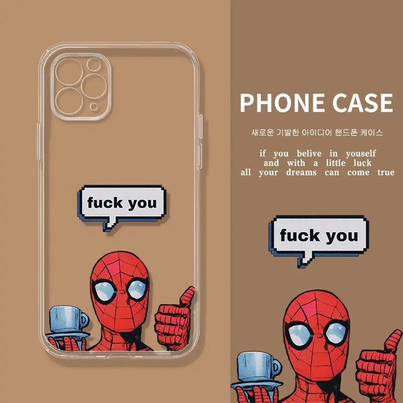 Simple Marvel Spider Man Original Fun Phone Case For iphone