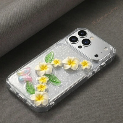 Cute 3D Flower Glitter Phone Case For iPhone